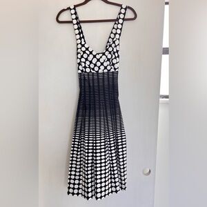 Calvin Klein Black and White Midi Dress